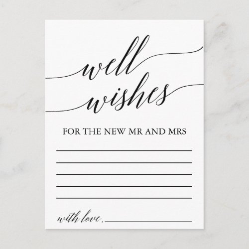 Elegant Black Calligraphy Well Wishes Cards