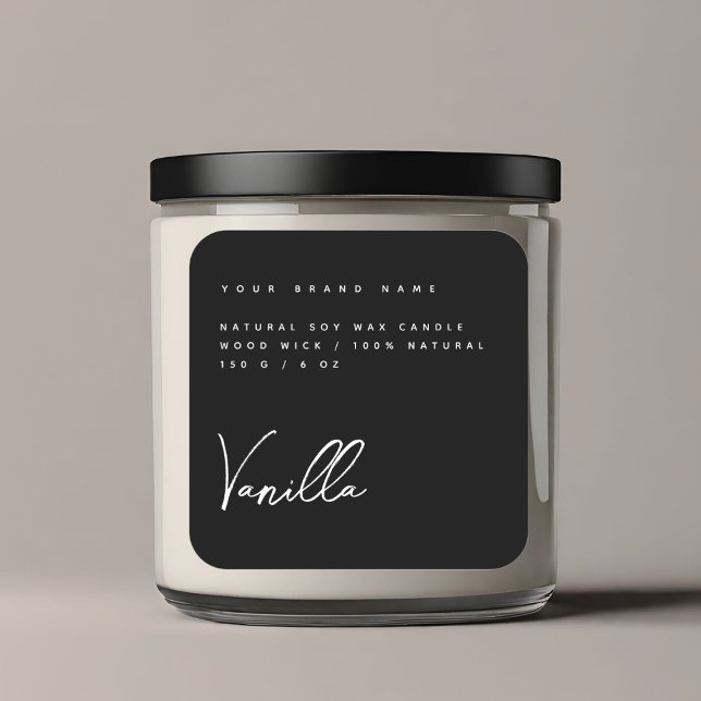 Elegant black candle product label (Creator Uploaded)