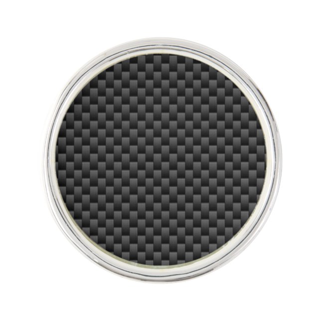 Elegant Black Carbon Fiber Style Print Background Pin (Front)