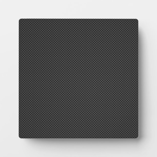 Elegant Black Carbon Fiber Style Print Background Plaque (Front)