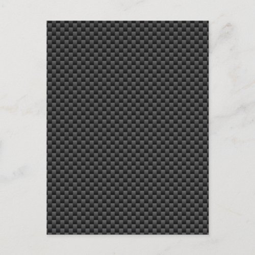 Elegant Black Carbon Fiber Style Print Background Postcard
