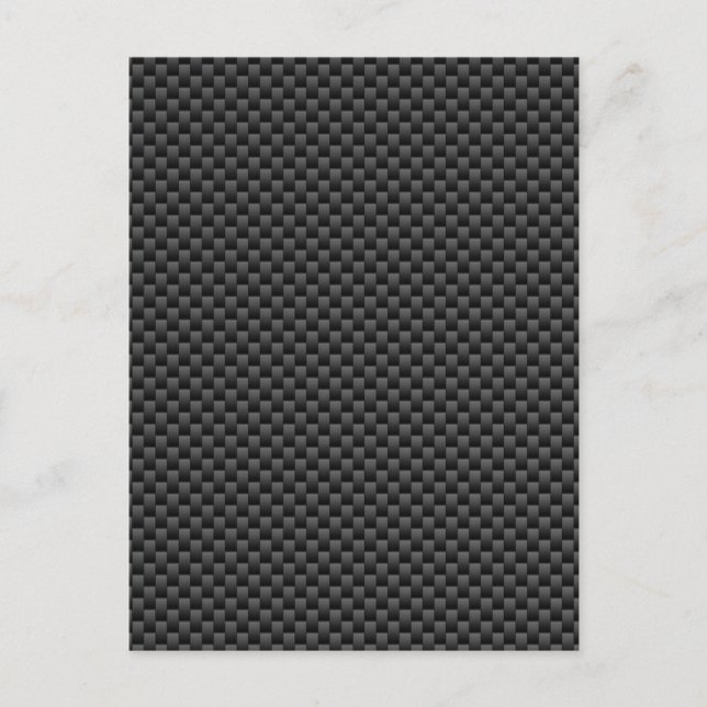 Elegant Black Carbon Fiber Style Print Background Postcard (Front)