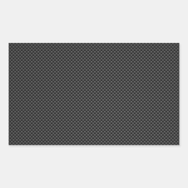 Elegant Black Carbon Fiber Style Print Background Rectangular Sticker (Front)