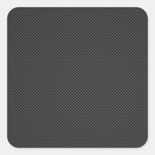 Elegant Black Carbon Fiber Style Print Background Square Sticker