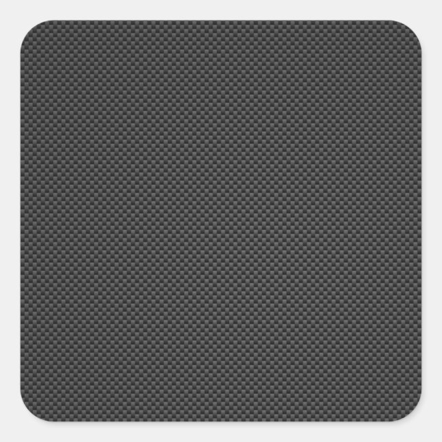 Elegant Black Carbon Fiber Style Print Background Square Sticker (Front)