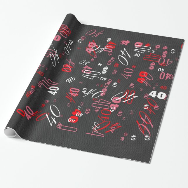 Elegant Black Carbon Fiber Style Print Background Wrapping Paper (Unrolled)