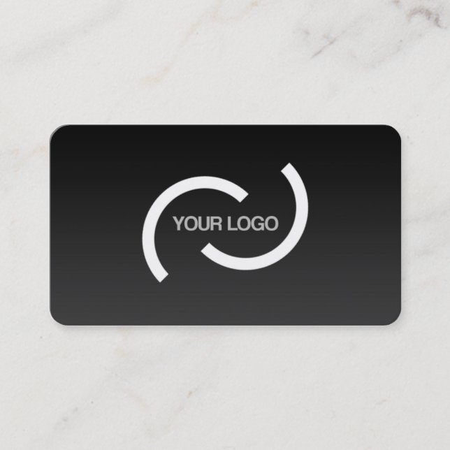 Elegant black card. Customize with your own logo. Business Card (Front)
