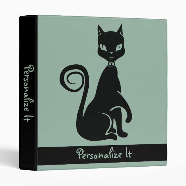Elegant Black Cat Binder (Front/Spine)