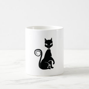 Elegant Black Cat Coffee Mug