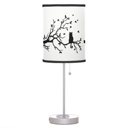 Elegant black cat desk lamp