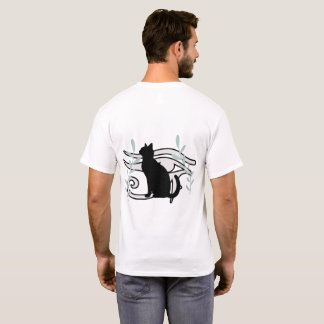Elegant Black Cat & Egyptian Eye T-Shirt | cat tee