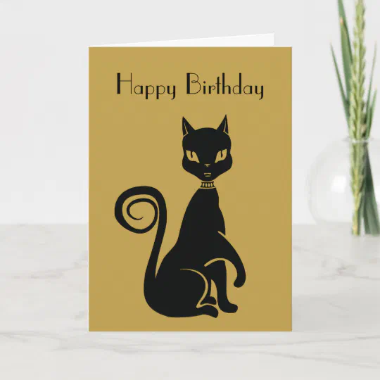 Black Cat Lake All Occasions Personalised Greeting Card Birthday PIDCAT3 