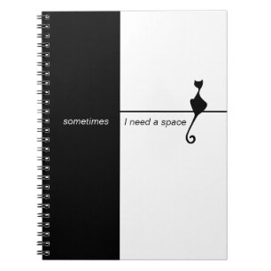 Elegant Black Cat Illustration Art Notebook