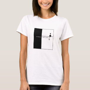Elegant Black Cat Illustration Art T-Shirt