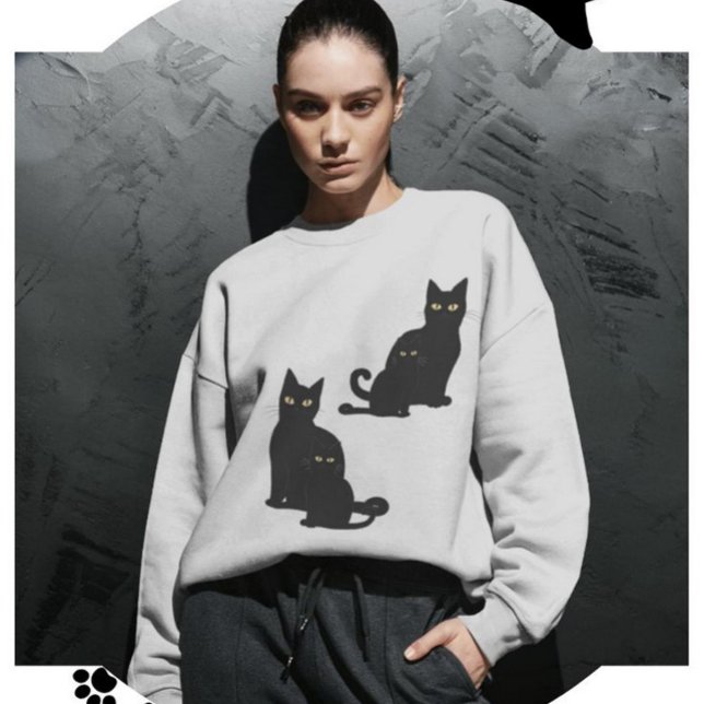 elegant black cat sweatshirt night dark silhouette (Creator Uploaded)
