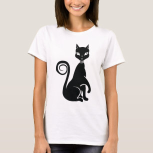Elegant Black Cat T-Shirt