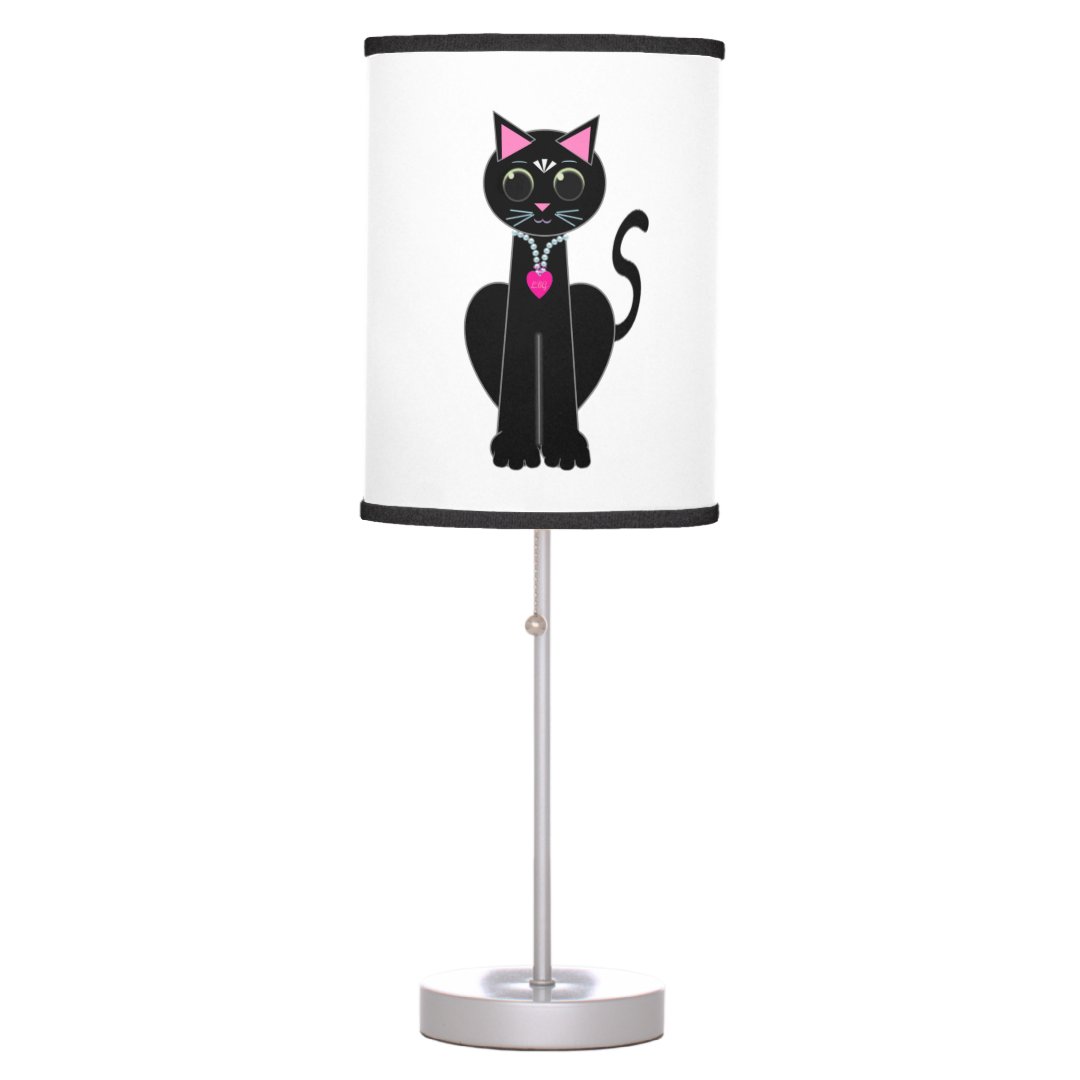 Elegant Black Cat Table Lamp | Zazzle