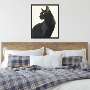 Elegant Black Cat Wall Art Poster