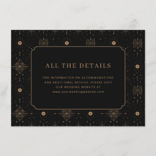 Elegant Black Celestial Motions Enclosure Card