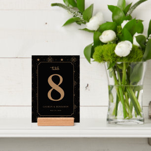 Elegant Black Celestial Table Number Holder