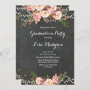 Elegant Black Chalkboard Graduation card
