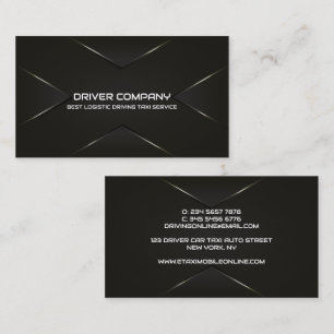 Elegant Black Chauffeur Driver Business Card