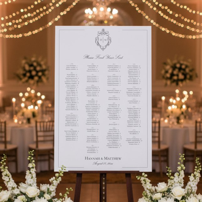 Elegant Black Chinoiserie Bird Crest Wedding Seat Foam Board (Creator Uploaded)