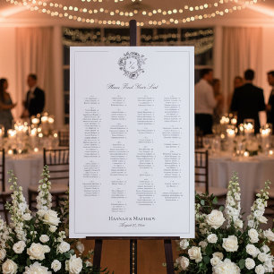 Elegant Black Chinoiserie Bird Crest Wedding Seat Foam Board