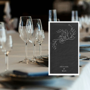 Elegant Black Chinoiserie Guest Paper Napkin