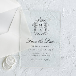 Elegant Black Chinoiserie Wedding Save the Date