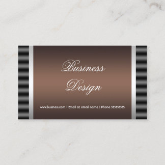 Elegant Black Chocolate Brown Gray Silver Design 2 Business Card