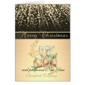 Elegant Black, Christmas Deer,Balls,Wine Glass,Bow (Front)