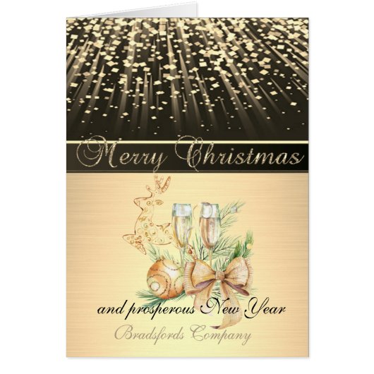 Elegant Black, Christmas Deer,Balls,Wine Glass,Bow (Front)