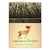 Elegant Black, Christmas Deer Santa Hat,Corporate (Front)