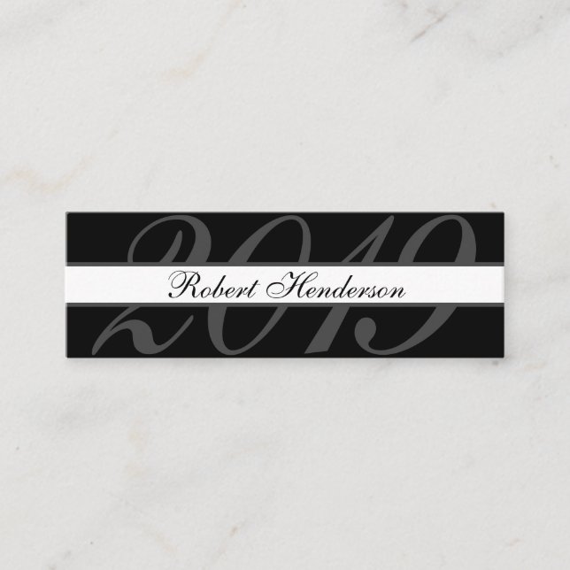 Elegant black classic insert card graduation name (Front)