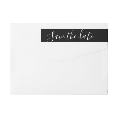 Elegant Black Classic Minimalist Return Address Wrap Around Label