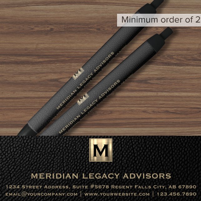 Elegant Black Classic Monogram Pen (Creator Uploaded)