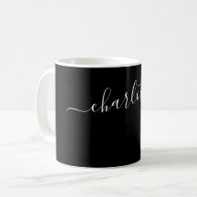 Elegant Black Color Modern Name Personalized