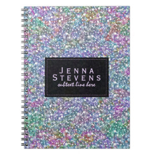 Elegant Black Colorful Purple Glitter & Sparkles 2 Notebook