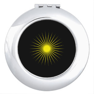 Elegant Black Compact Mirror with Shimmering Star 