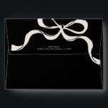 Elegant Black Cream Big Bow Return Address Wedding Envelope<br><div class="desc">***this design is part of a matching collection*** _______________________ this design template is fully editable / customizable by you the customer - click personalize further button if you wish to move, add, delete, or make significant changes to the design _______________________ *if you have any DESIGN questions or need more designs...</div>