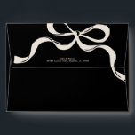 Elegant Black Cream Big Bow Return Address Wedding Envelope<br><div class="desc">***this design is part of a matching collection*** _______________________ this design template is fully editable / customizable by you the customer - click personalize further button if you wish to move, add, delete, or make significant changes to the design _______________________ *if you have any DESIGN questions or need more designs...</div>