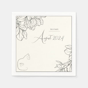 Elegant Black & Cream Cat Lover Baby Shower Napkins