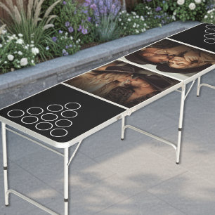 Elegant Black Create Your Own Photo Beer Pong Table