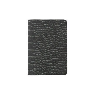 Elegant Black Crocodile Skin stylish Passport Holder