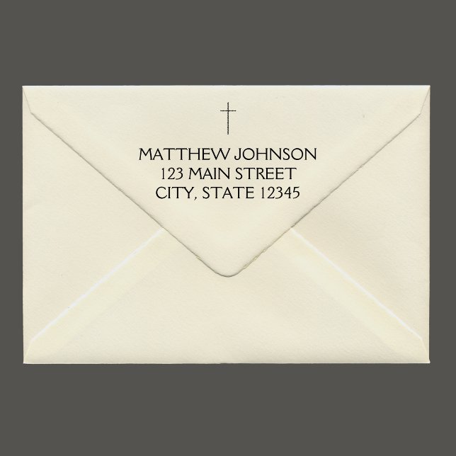 Elegant Black Cross Name Address Rubber Stamp (Elegant Black Cross Name Address Rubber Stamp)