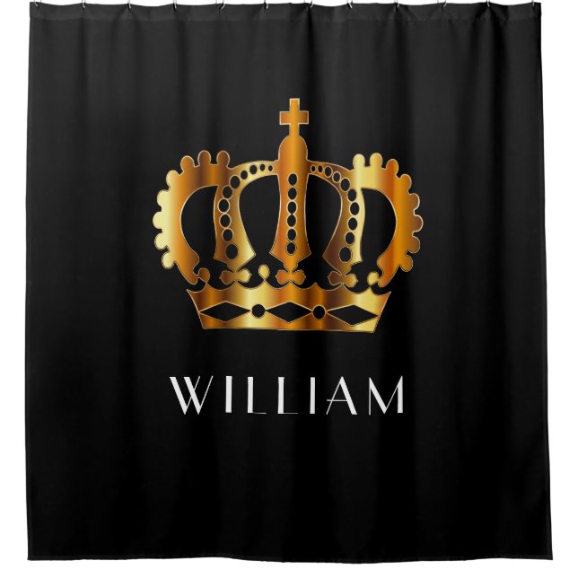 Elegant Black Crown  Shower Curtain (Front)