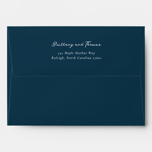 Elegant Black Cursive Address Envelope (Back (Top Flap))