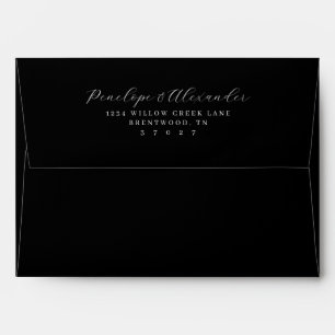 Elegant Black Cursive Address Envelope