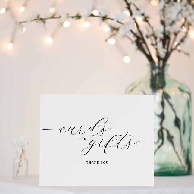 Elegant Black Cursive Thank You Card Foam Board (In Situ (Wedding))